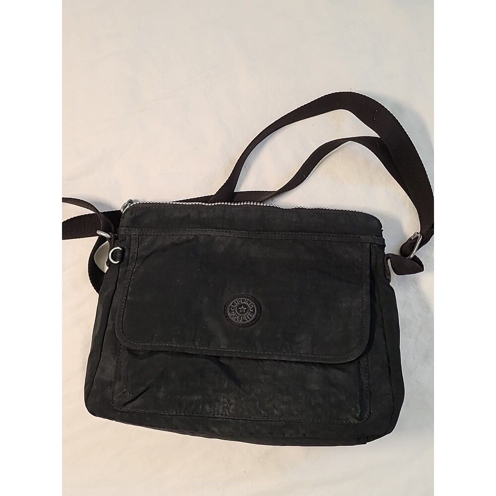 ☆ ~Kipling BLACK Crossbody Bag Nylon Full Zip 10"x 9" Pockets~ ☆